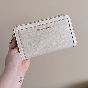 double zip michael kors wallet